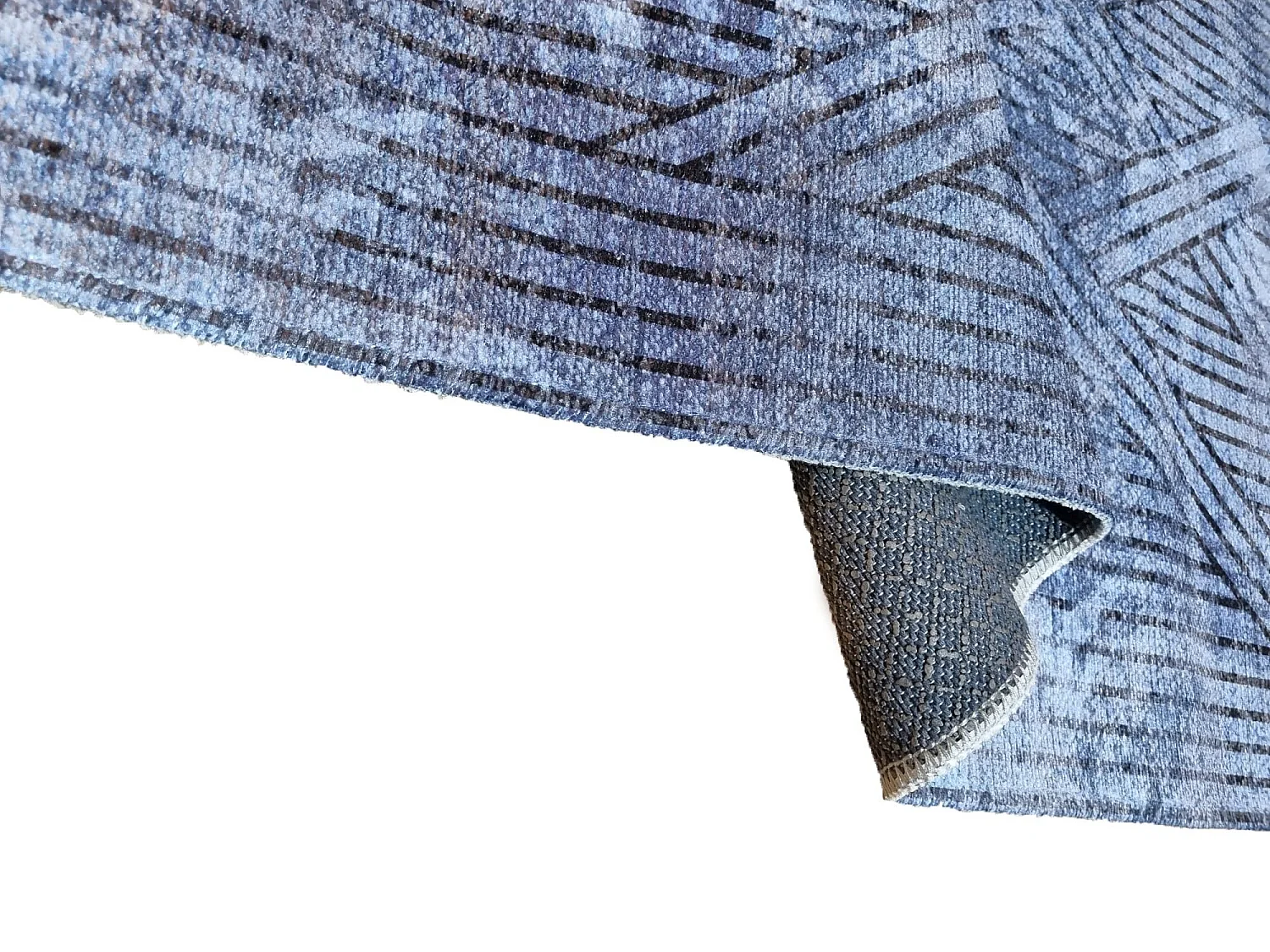 Tapis de salon 200x300 cm Polycoton Fisun Bleu