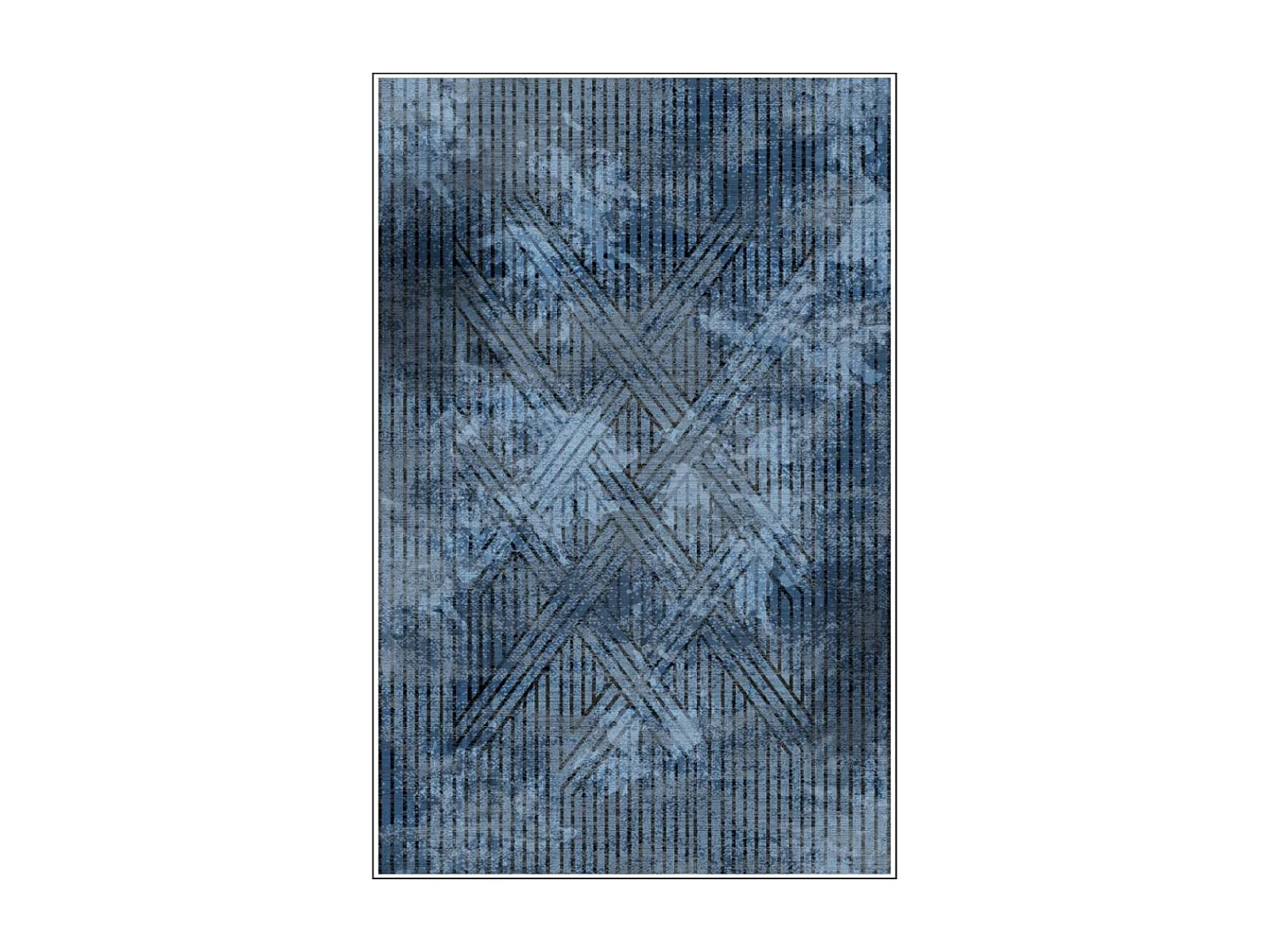 Tapis de salon 200x300 cm Polycoton Fisun Bleu