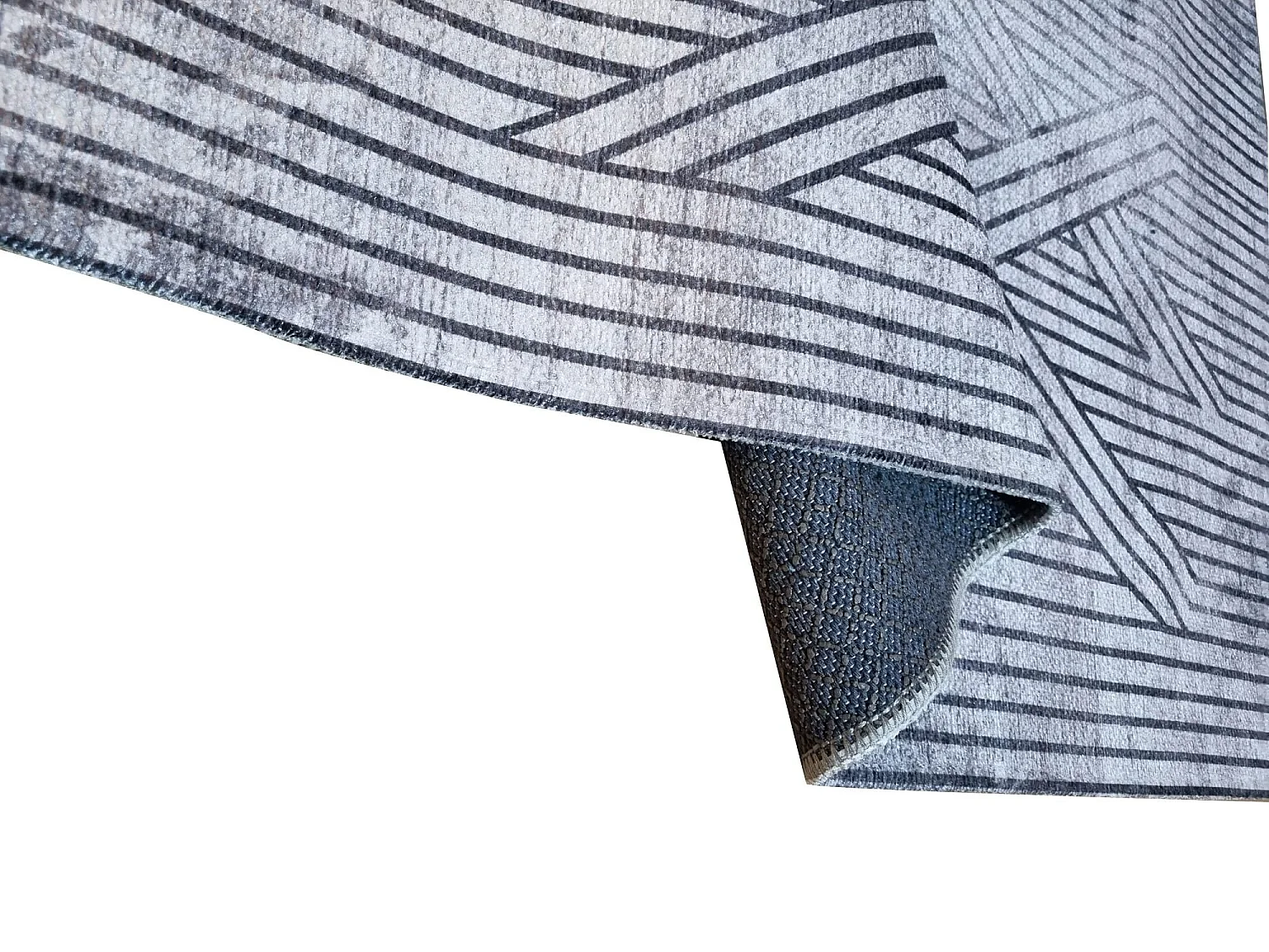 Tapis de salon 120x180 cm Polycoton Fisun Gris