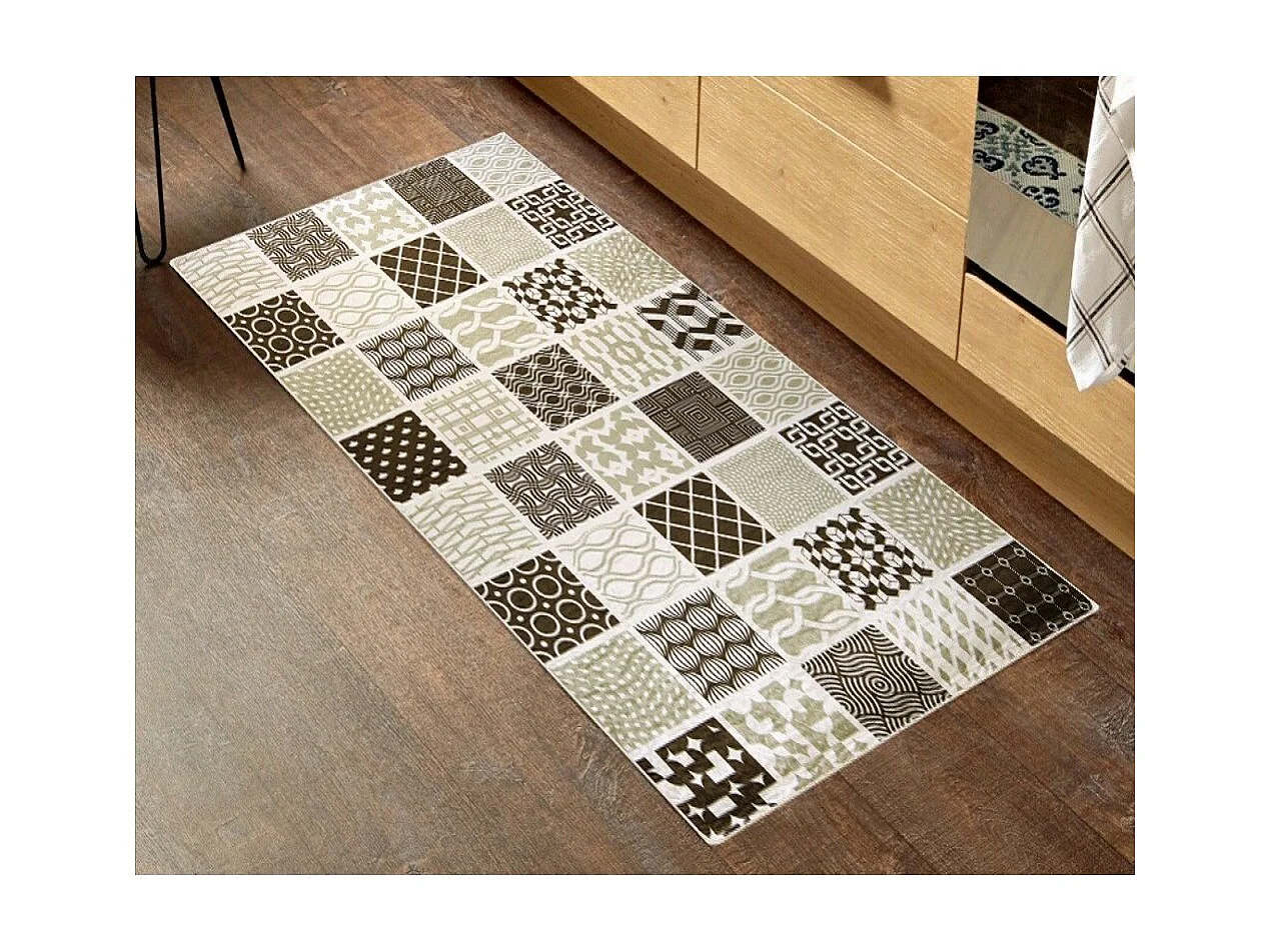 Tapis de salon 60x90 cm Polyester Tren Marron