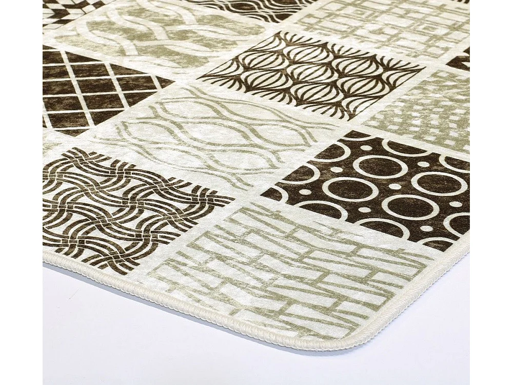 Tapis de salon 60x90 cm Polyester Tren Marron