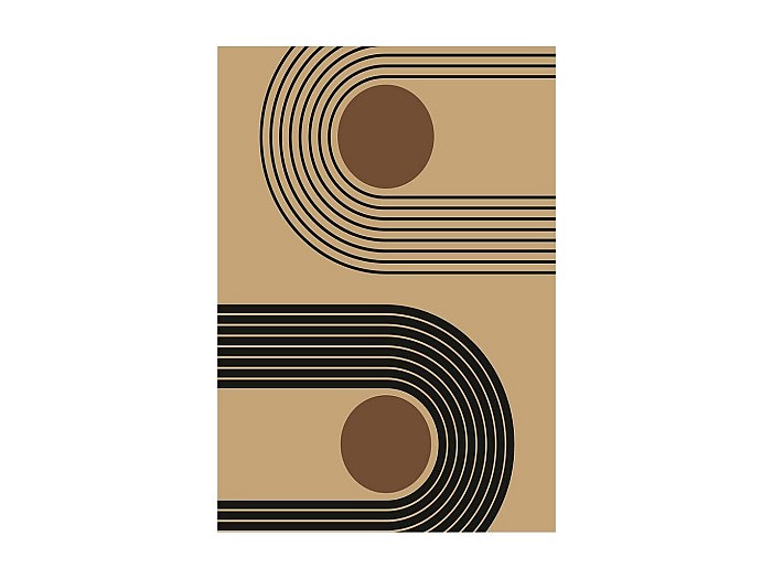 Tapis - COLLECTION DOT - DAMIER - 80x150 cm - Polyester - 6mm d'épaisseur - Noir