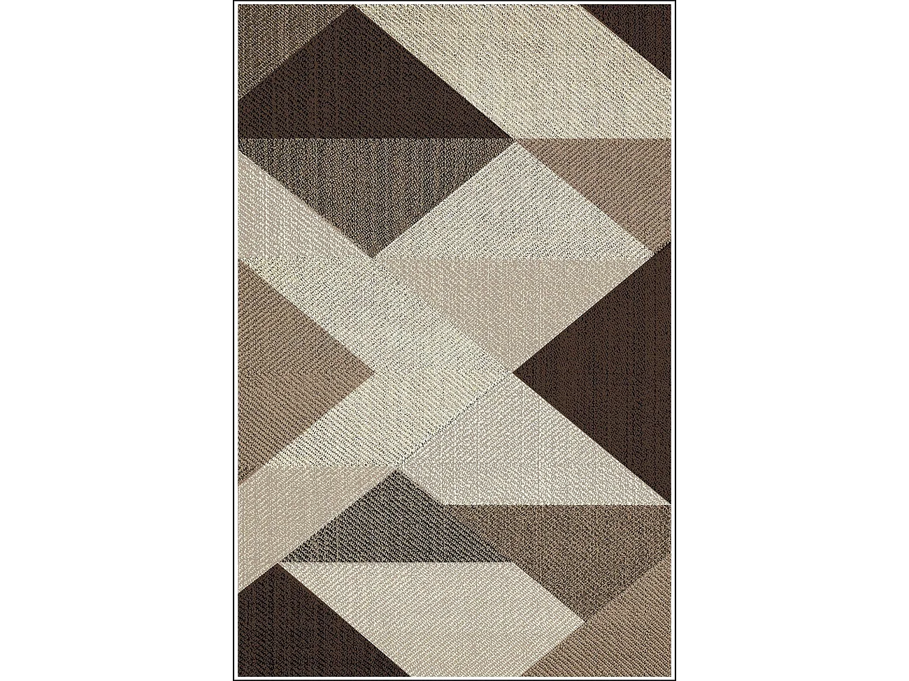 Trendy dywan salonowy z geometrycznymi motywami 160x230 cm z polikottonu w kolorze brązowym Housse De Rêve