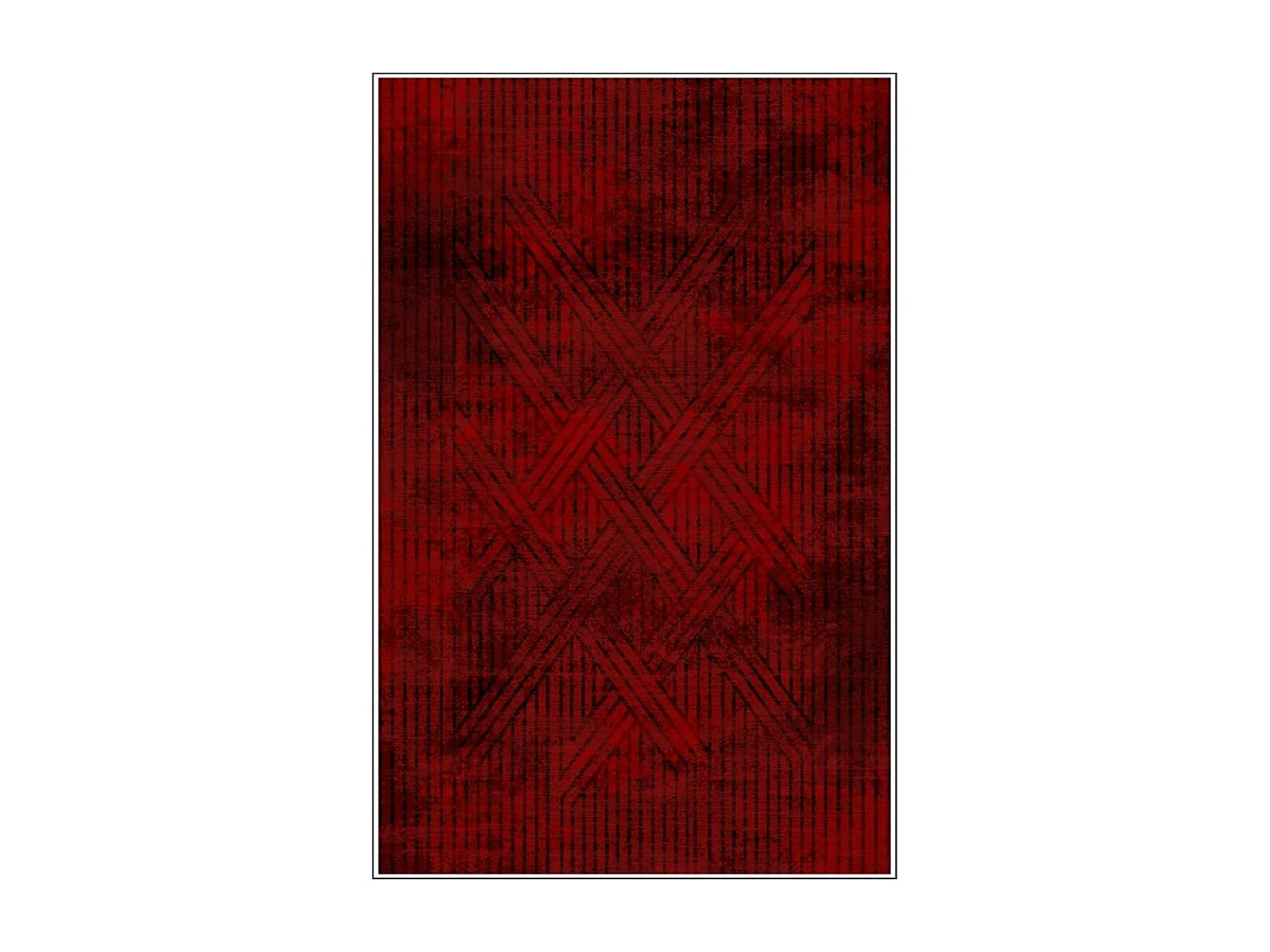 Tapis de salon 80x150 cm Polycoton Fisun Rouge