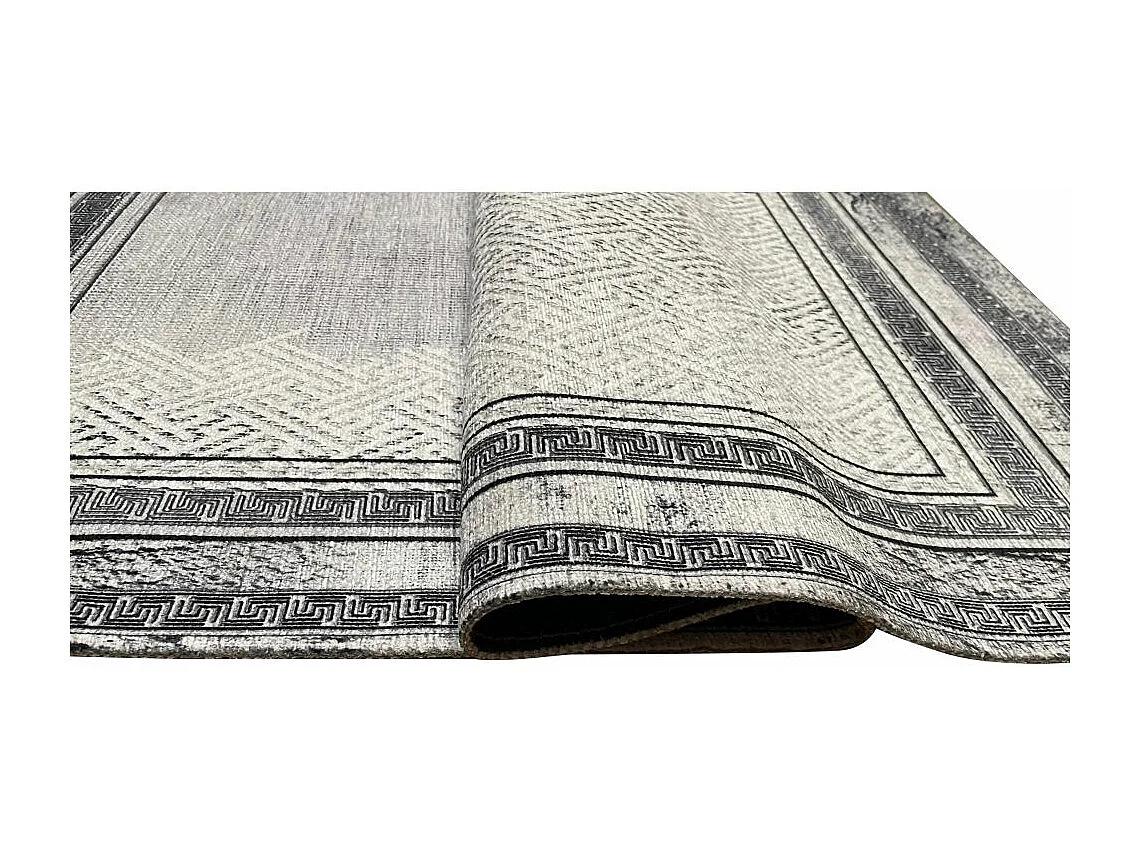 Tapis de salon 160x230 cm Polycoton Najat Gris