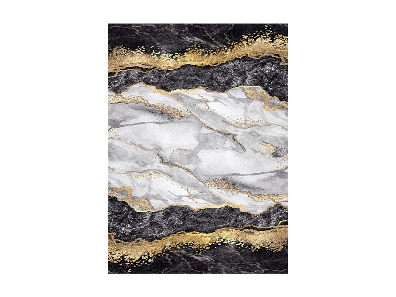 Tapis de salon 80x150 cm Polyester Gold Noir