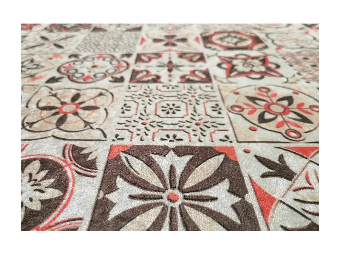 Tapis de salon 90x130 cm Polyester Tren Orange