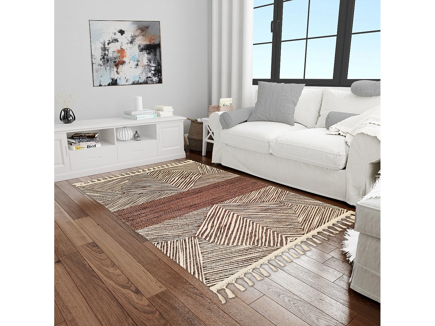 Tapis de salon 200x300 cm Polyester Berbere Tinghir