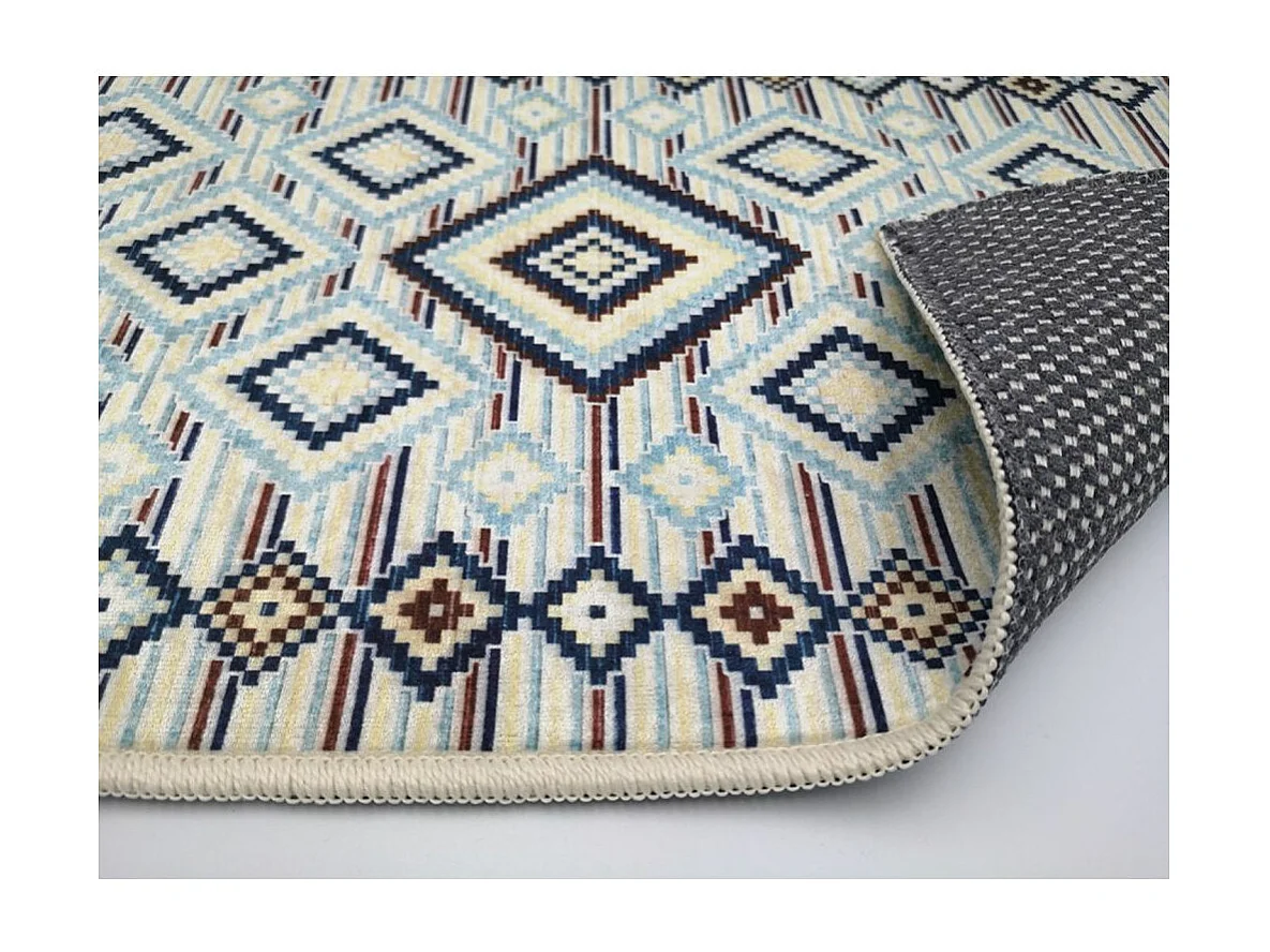 Tapis de salon 120x180 cm Polyester Berbere Los Bleu