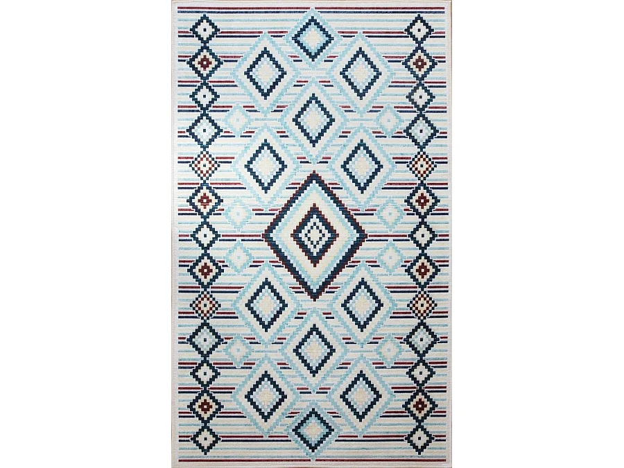 Tapis de salon 120x180 cm Polyester Berbere Los Bleu