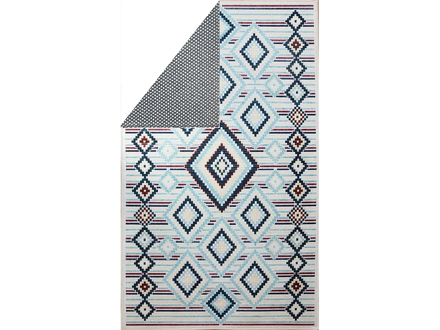 Tapis de salon 120x180 cm Polyester Berbere Los Bleu