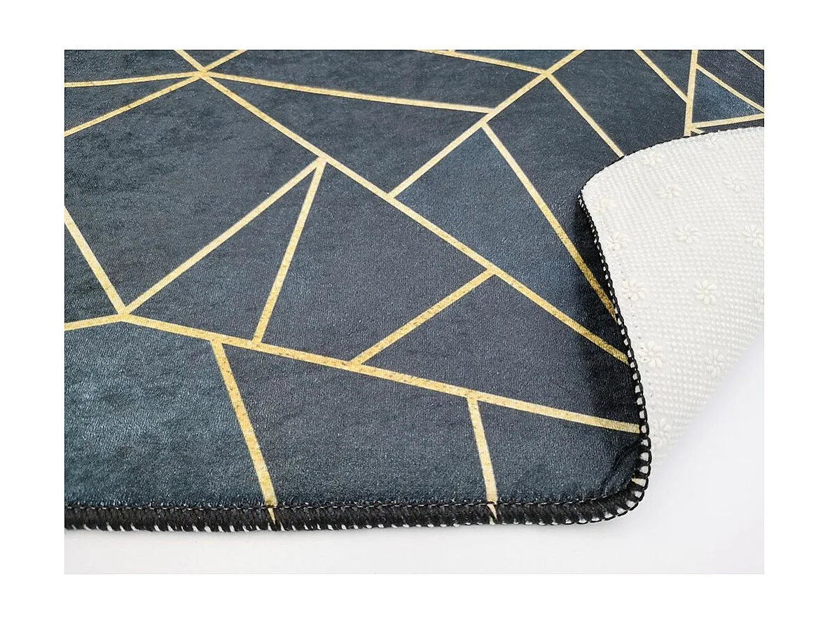 Tapis de salon 200x290 cm Polyester Grafic Noir
