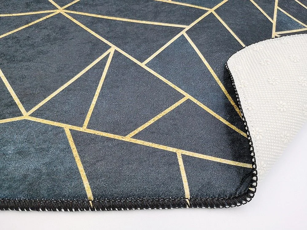 Tapis de salon 200x290 cm Polyester Grafic Noir