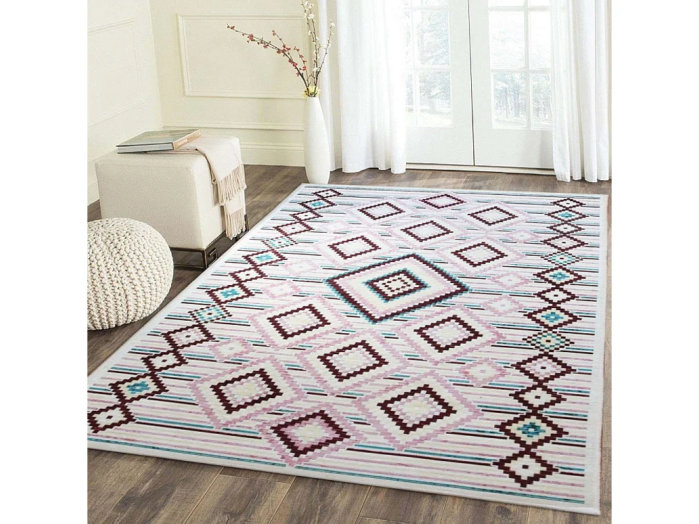 Tapis de salon 200x290 cm Polyester Berbere Los Rose