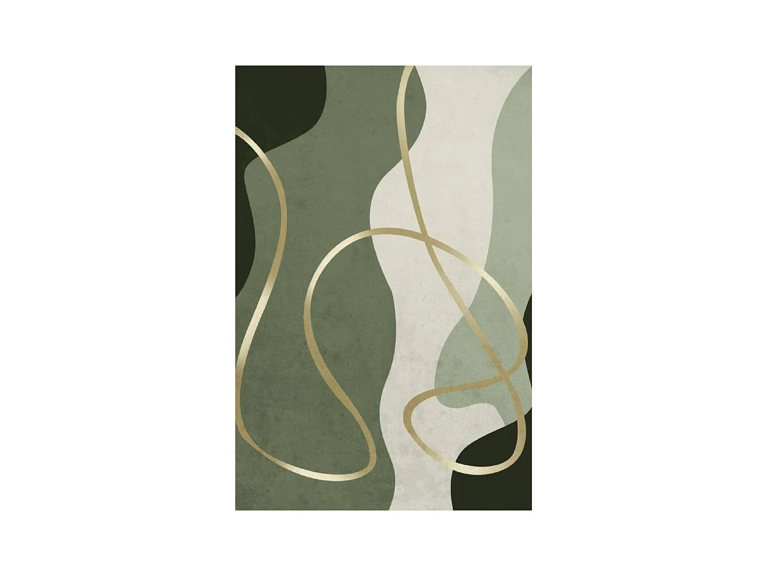 Groen polyester woonkamertapijt Simply van 160x230 cm met motieven