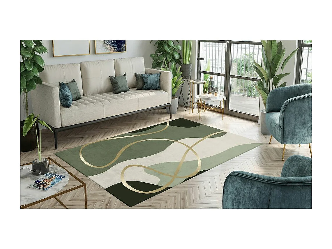 Tapis de salon 160x230 cm Polyester Simply Vert