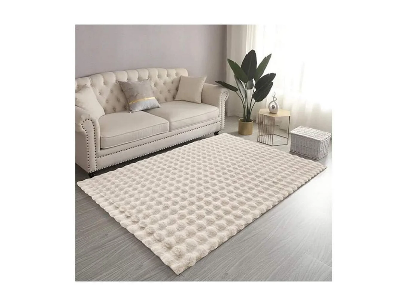 Tapis de salon 200x290 cm Polyester Toscana Beige