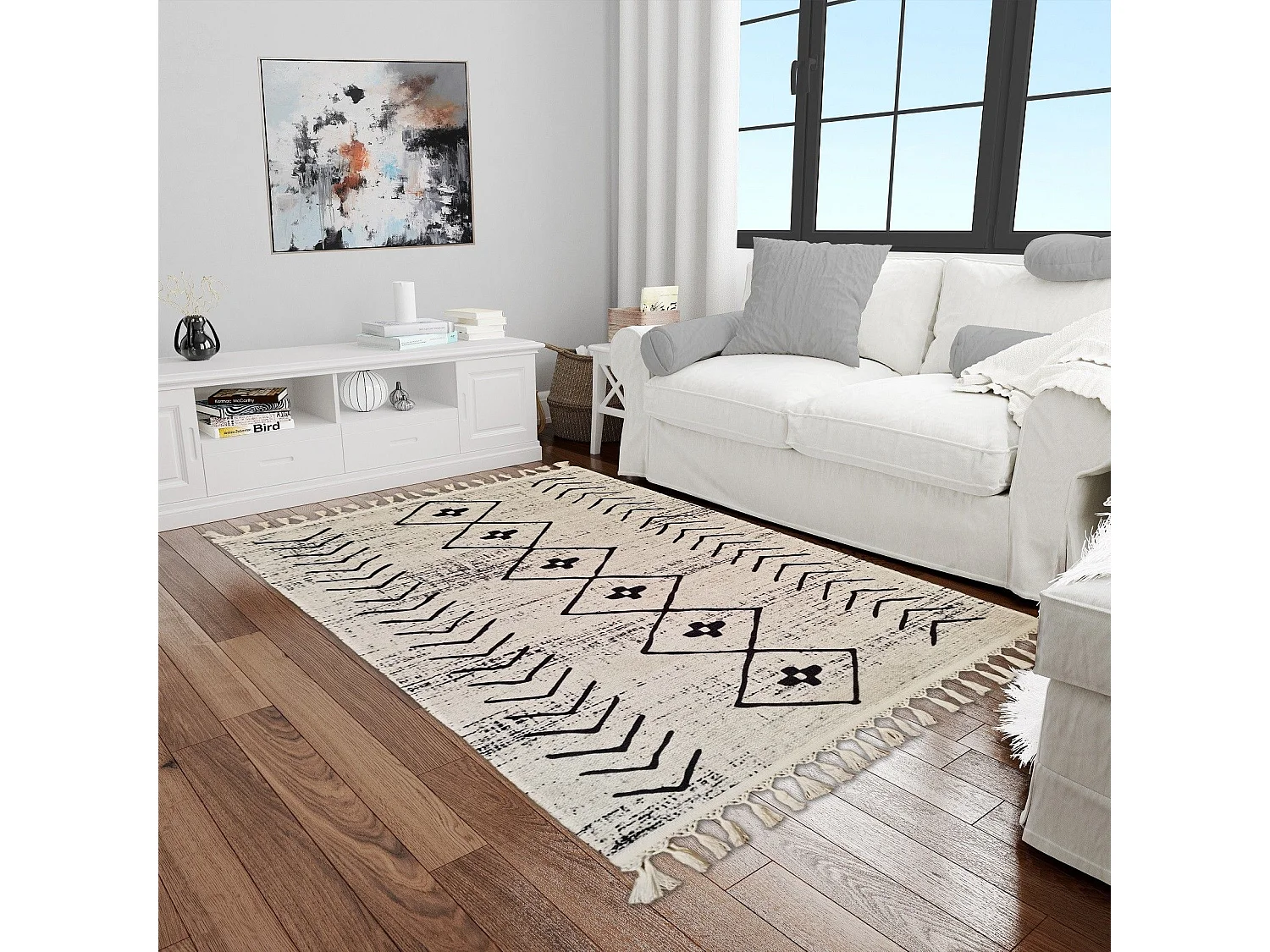 Tapis de salon 200x300 cm Polyester Berbere Assila