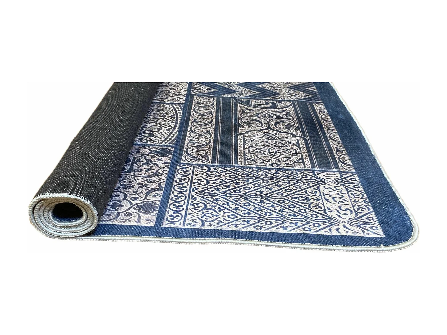 Tapis de salon 80x150 cm Polyester Cordoue Ble