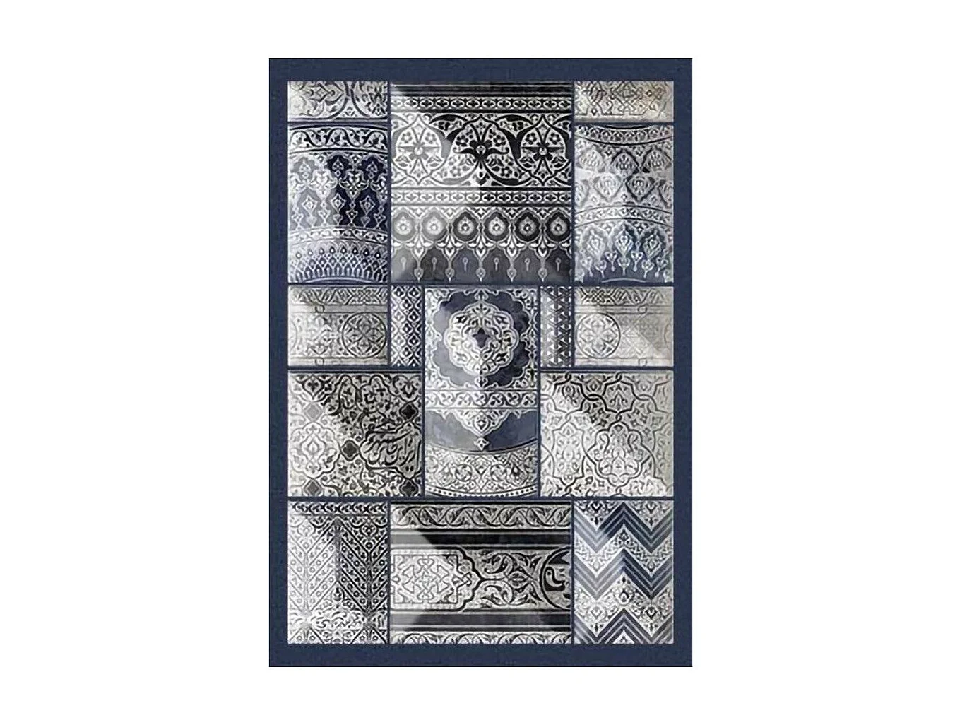 Tapis de salon 80x150 cm Polyester Cordoue Ble