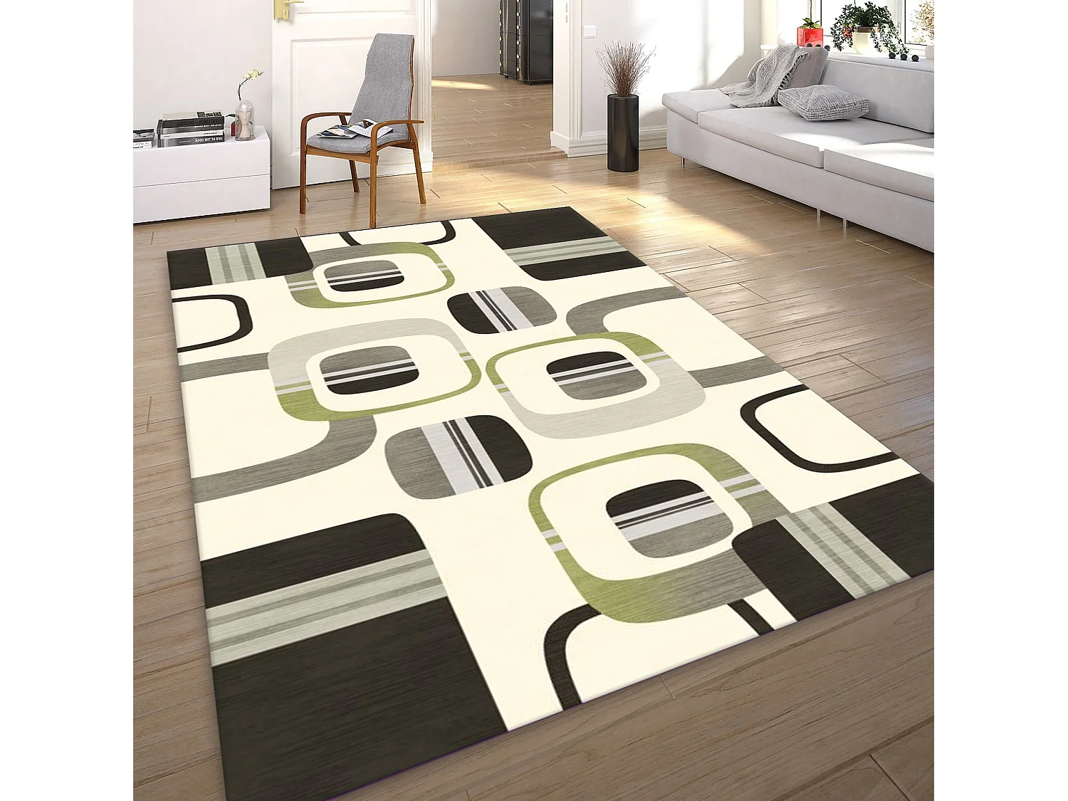 Tapis de salon 160x230 cm Polyester Gulli Vert
