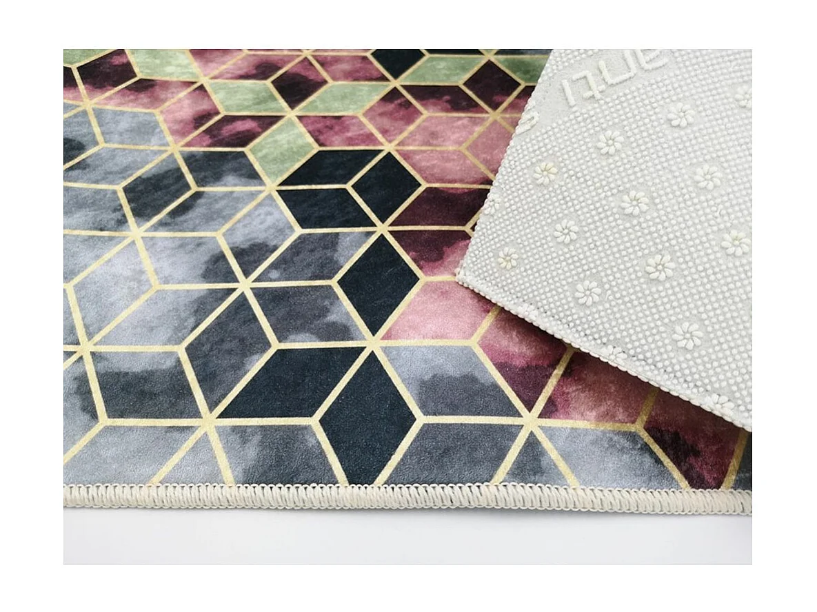 Tapis de salon 160x230 cm Polyester Luxe Rose