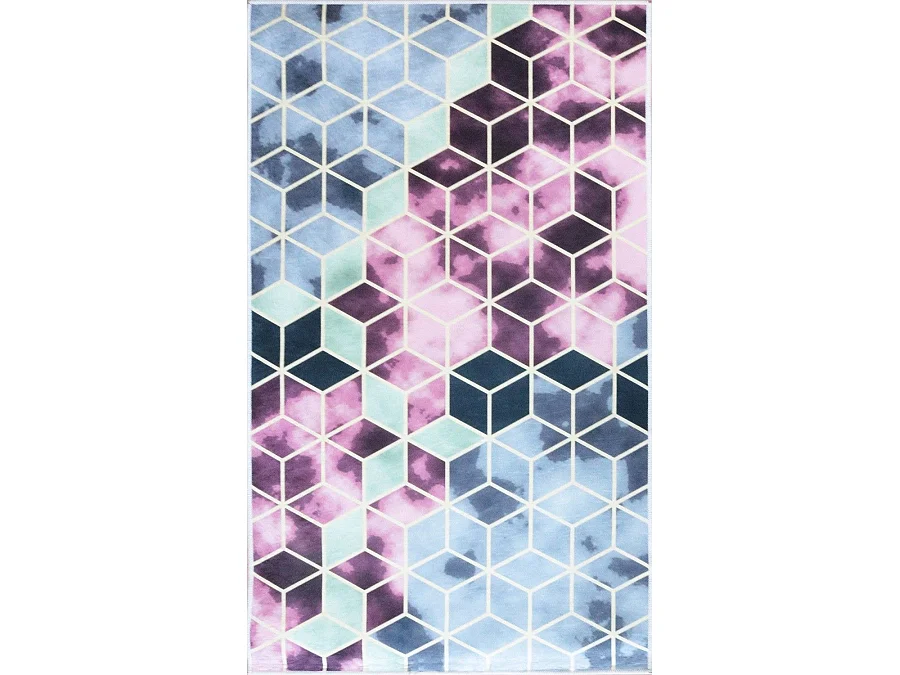 Tapis de salon 160x230 cm Polyester Luxe Rose