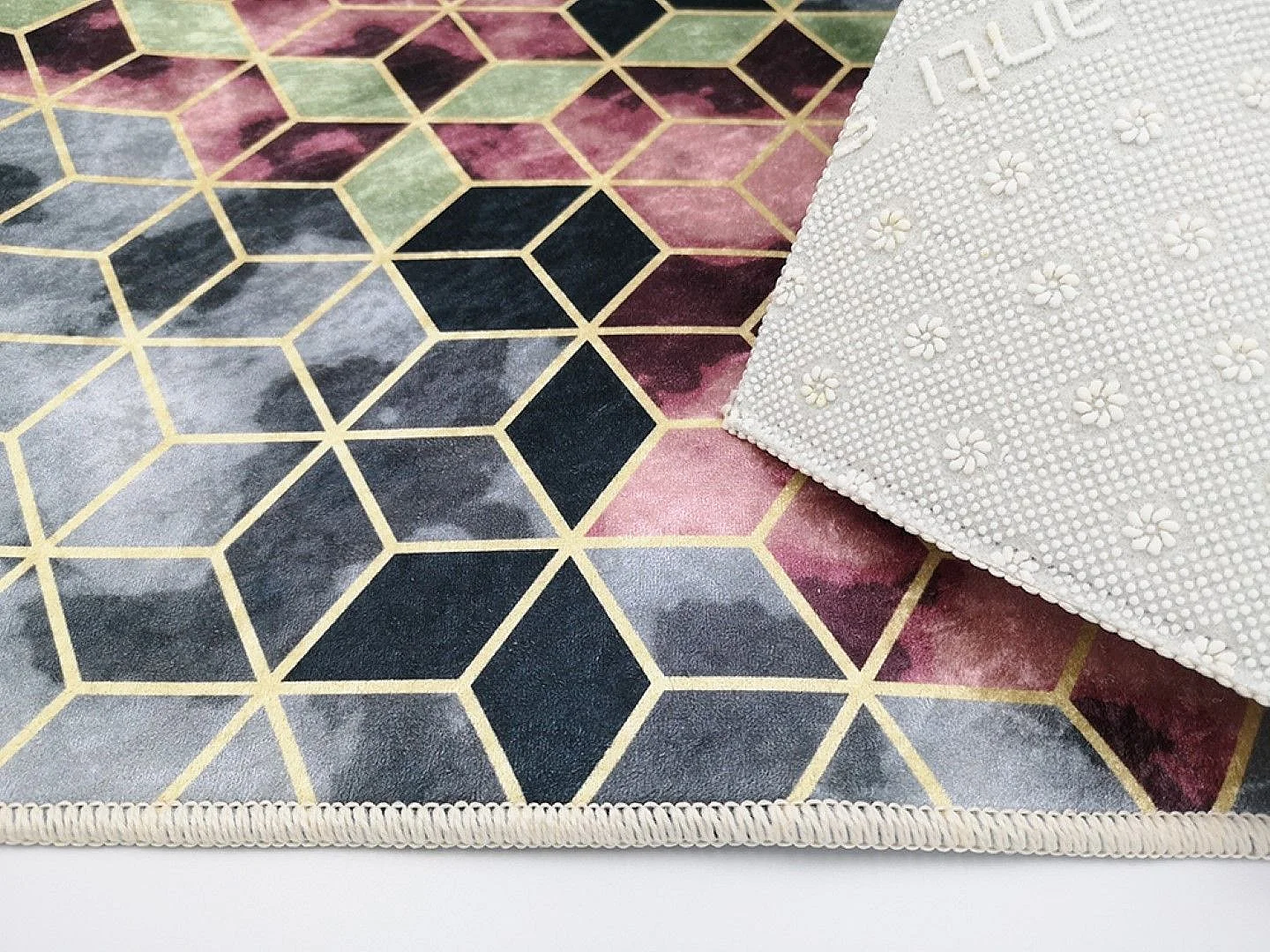 Tapis de salon 160x230 cm Polyester Luxe Rose