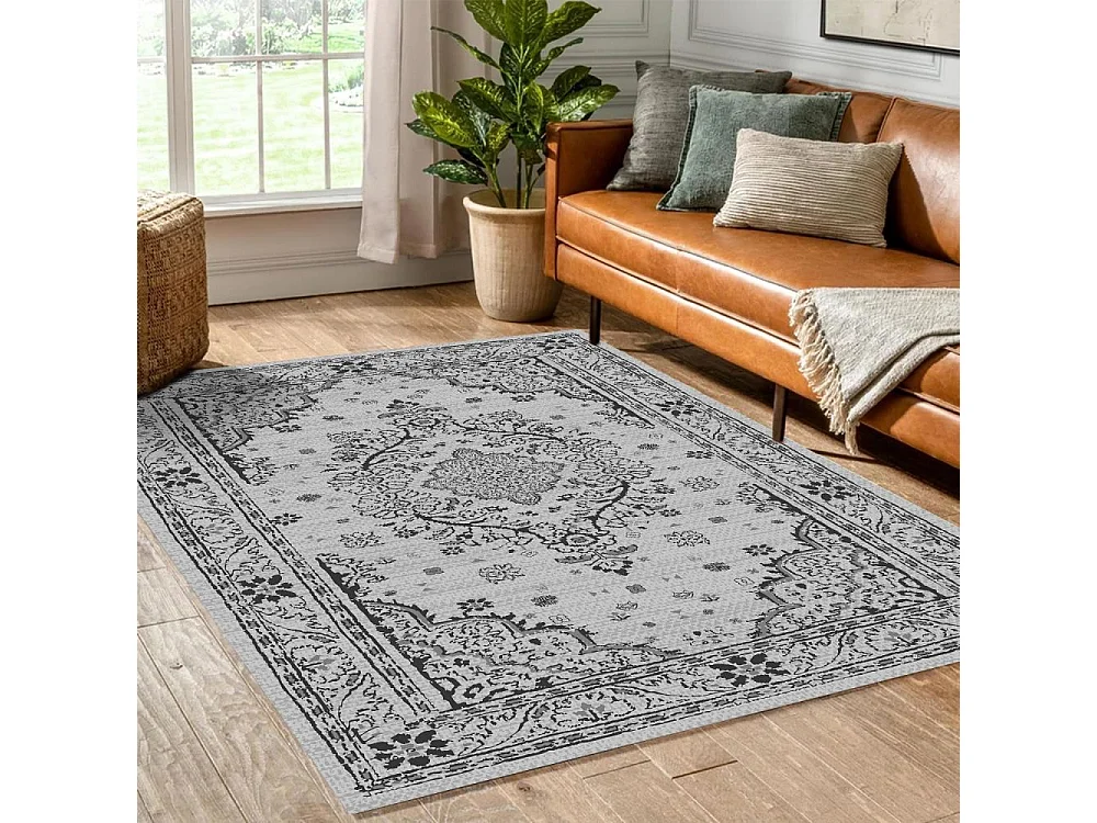 Tapis de salon 300x400 cm Polyester Orient Gris