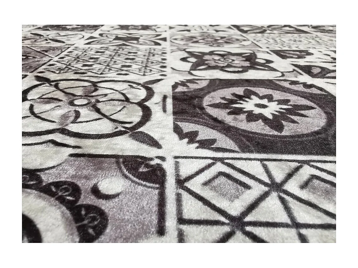 Tapis de salon 90x130 cm Polyester Tren Noir