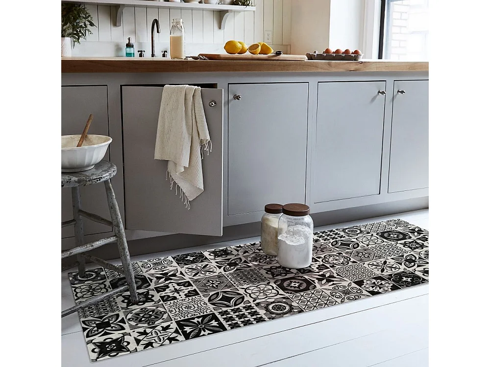 Tapis de salon 90x130 cm Polyester Tren Noir