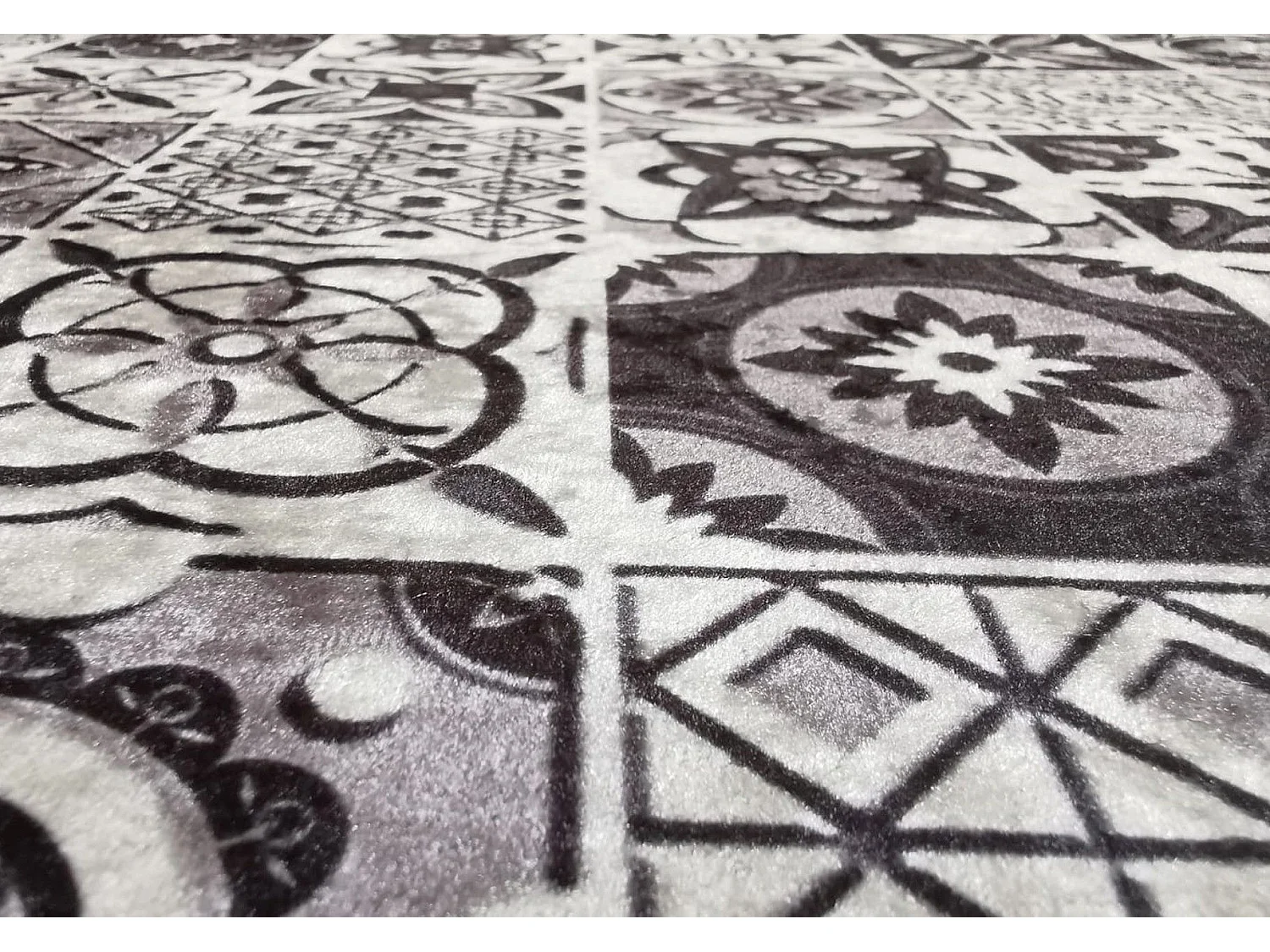 Tapis de salon 90x130 cm Polyester Tren Noir