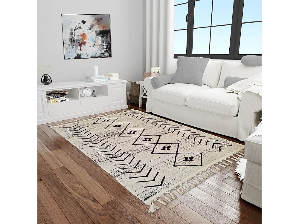 Tapis de salon 160x230 cm Polyester Berbere Assila