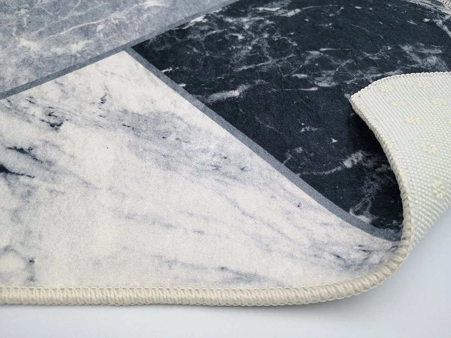 Tapis de salon 80x150 cm Polyester Marbre Multi