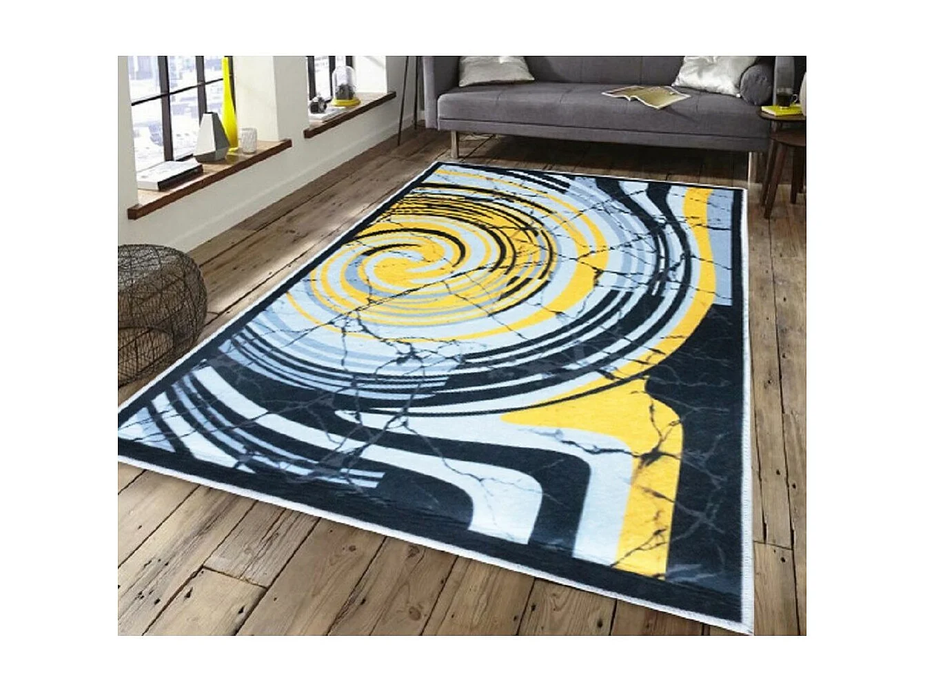 Tapis de salon 160x230 cm Polyester Tourbillon