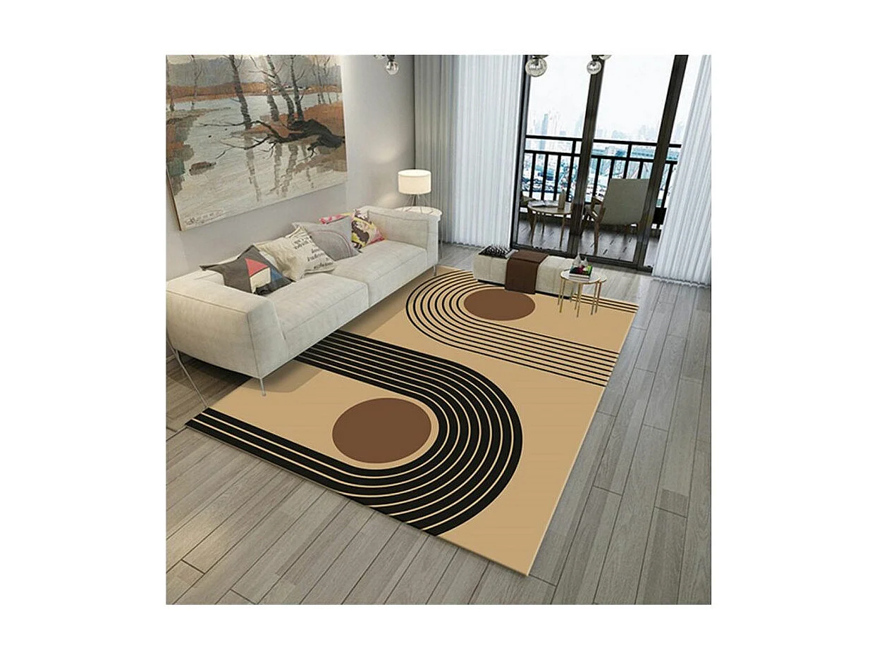 Tapis de salon 160x230 cm Polyester Seventies Beige