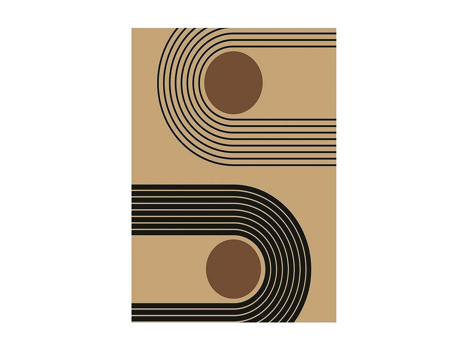 Tapis de salon 160x230 cm Polyester Seventies Beige