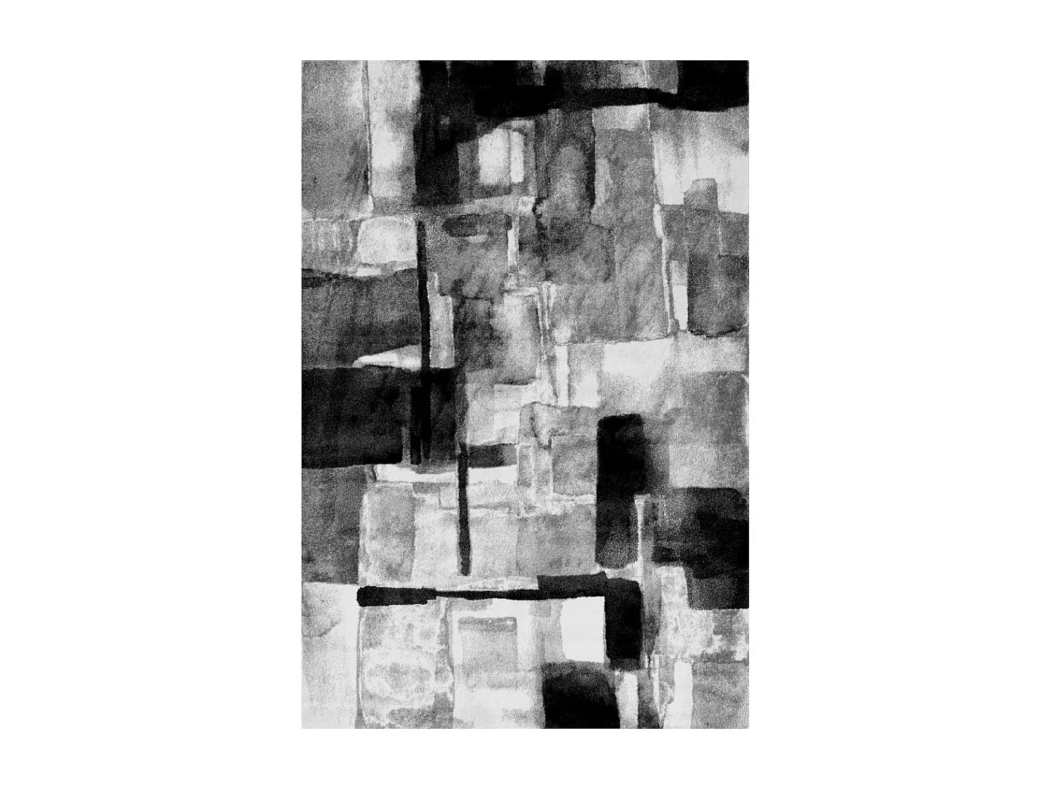 Tapis de salon 80x150 cm Polyester Face Gris