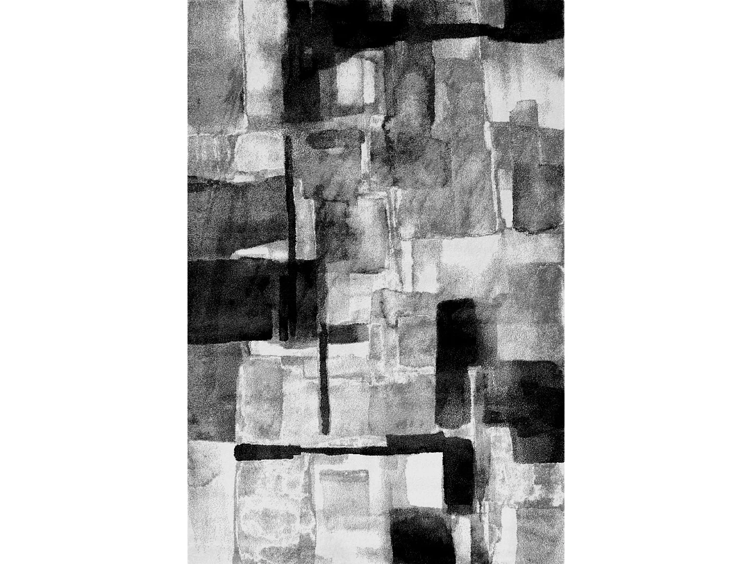 Tapis de salon 80x150 cm Polyester Face Gris