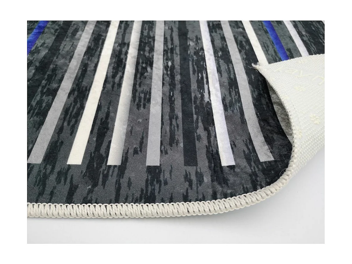 Tapis de salon 120x180 cm Polyester Rayures Noir