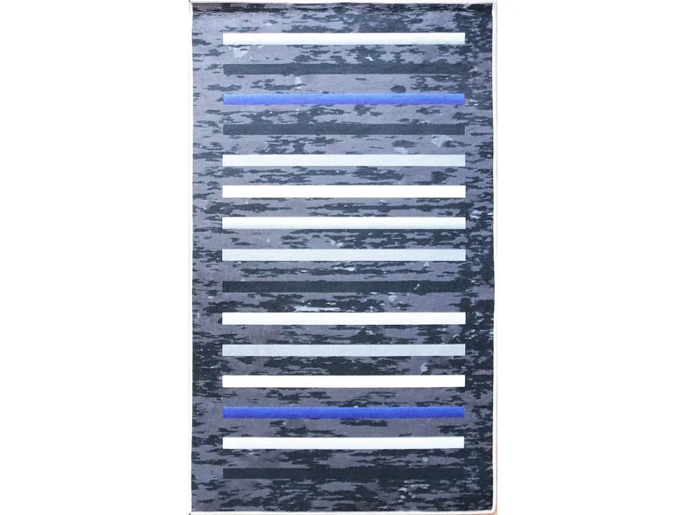 Tapis de salon 120x180 cm Polyester Rayures Noir
