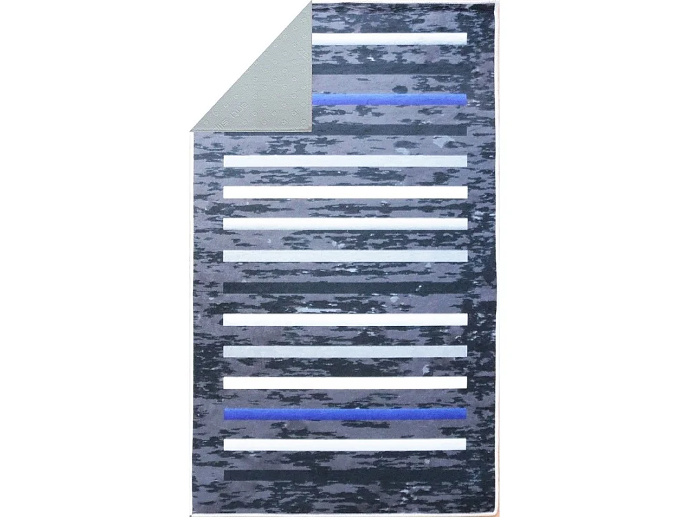 Tapis de salon 120x180 cm Polyester Rayures Noir