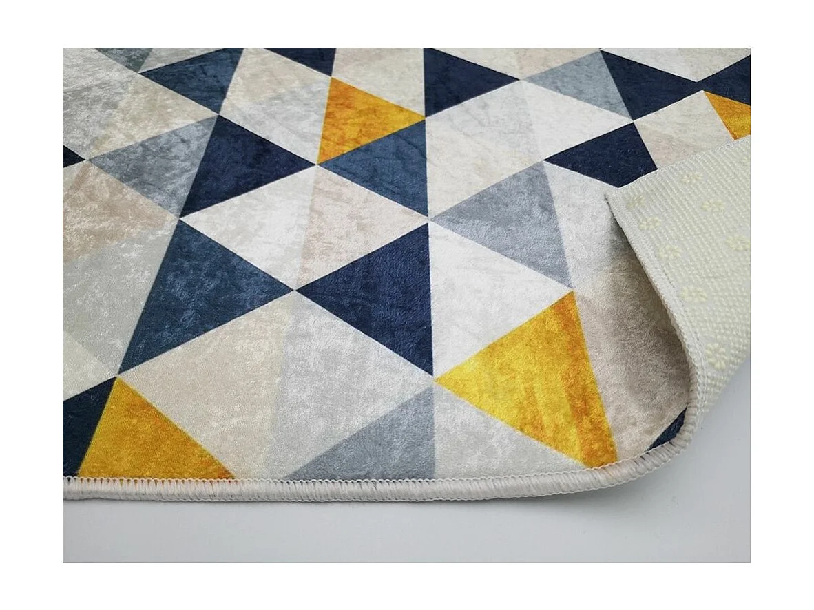 Tapis de salon 50x80 cm Polyester Triangle Jaune