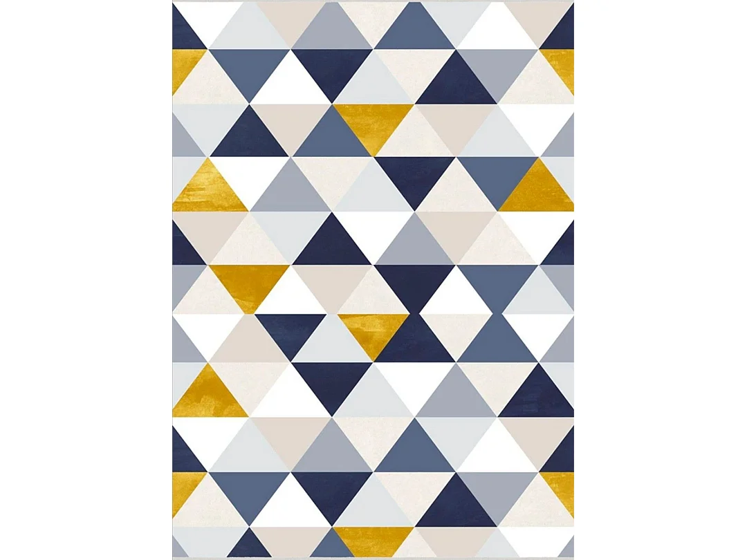 Tapis de salon 50x80 cm Polyester Triangle Jaune