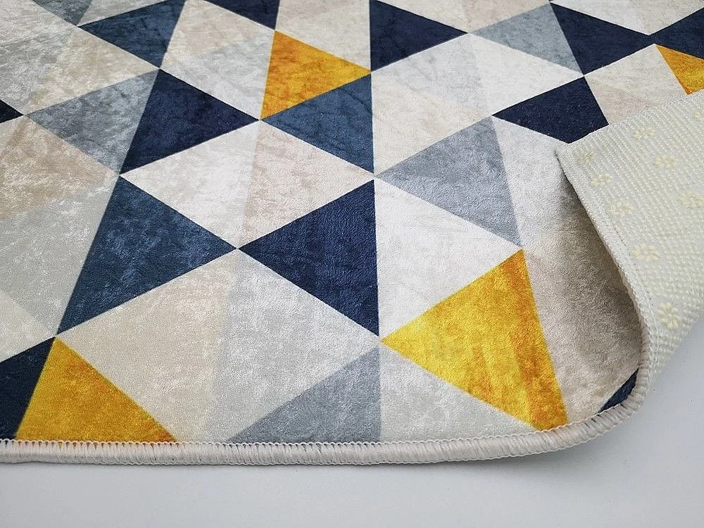 Tapis de salon 50x80 cm Polyester Triangle Jaune