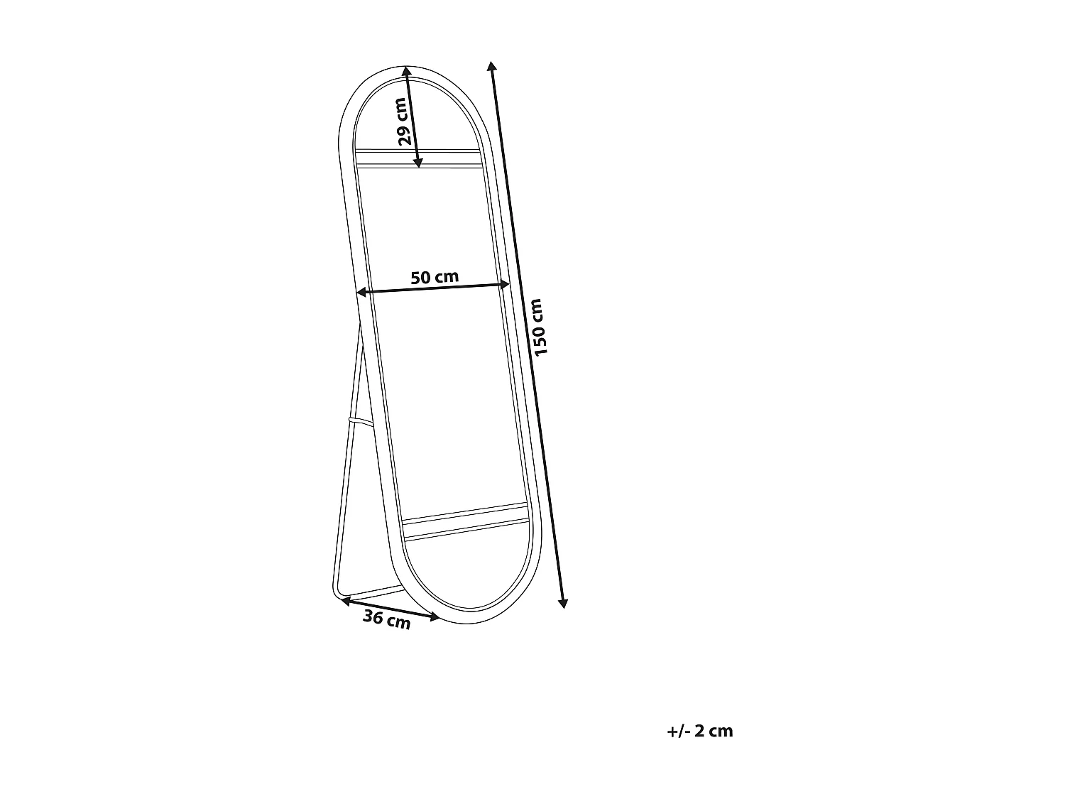 Miroir sur pied BARGES 150 cm Rotin Naturel