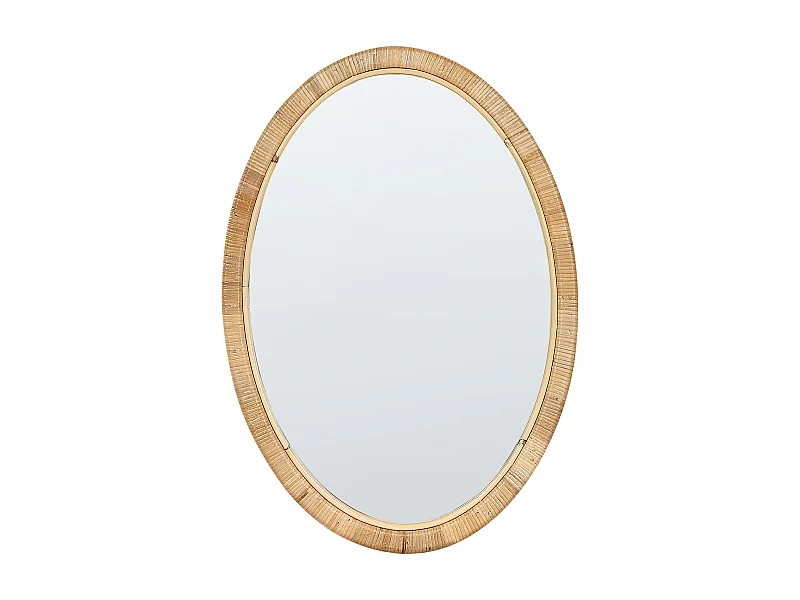 Lustro ścienne FOISSY 50 cm 70 cm Rattan Naturalny