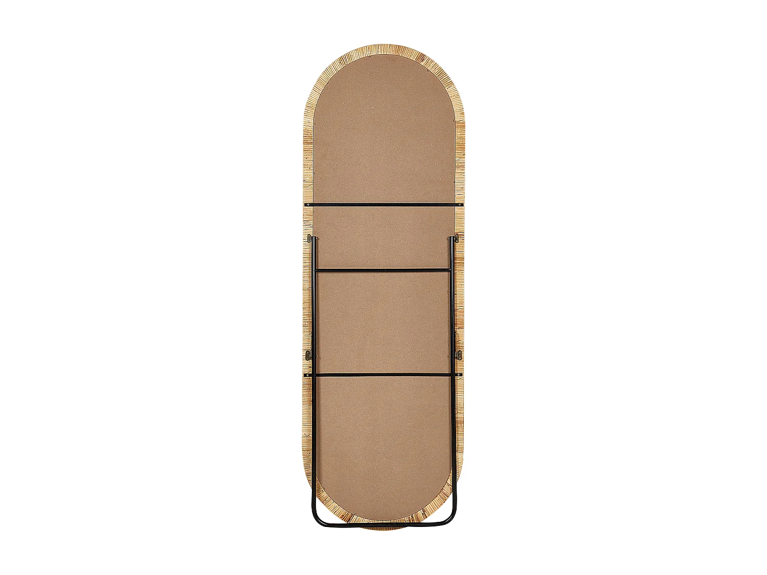 Stehspiegel mit Rahmen Rattan natürlich oval 50x150 cm geflochten Boho Montot