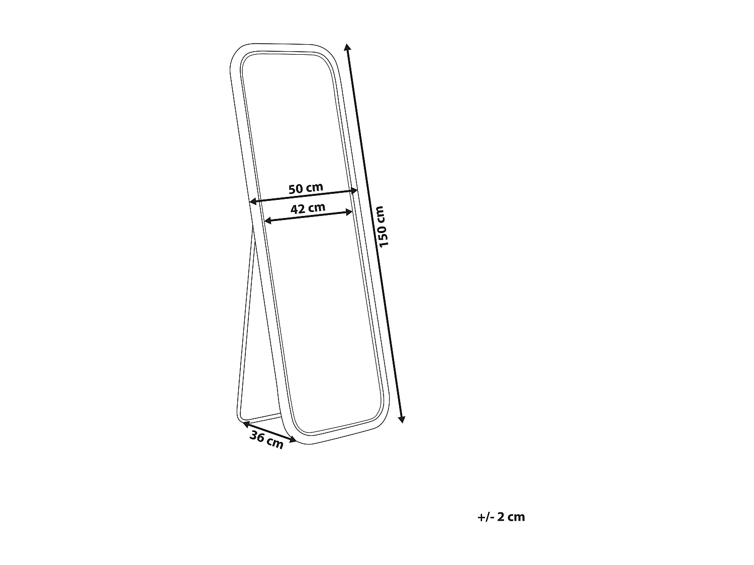 Miroir sur pied MALANGE 150 cm Rotin Naturel