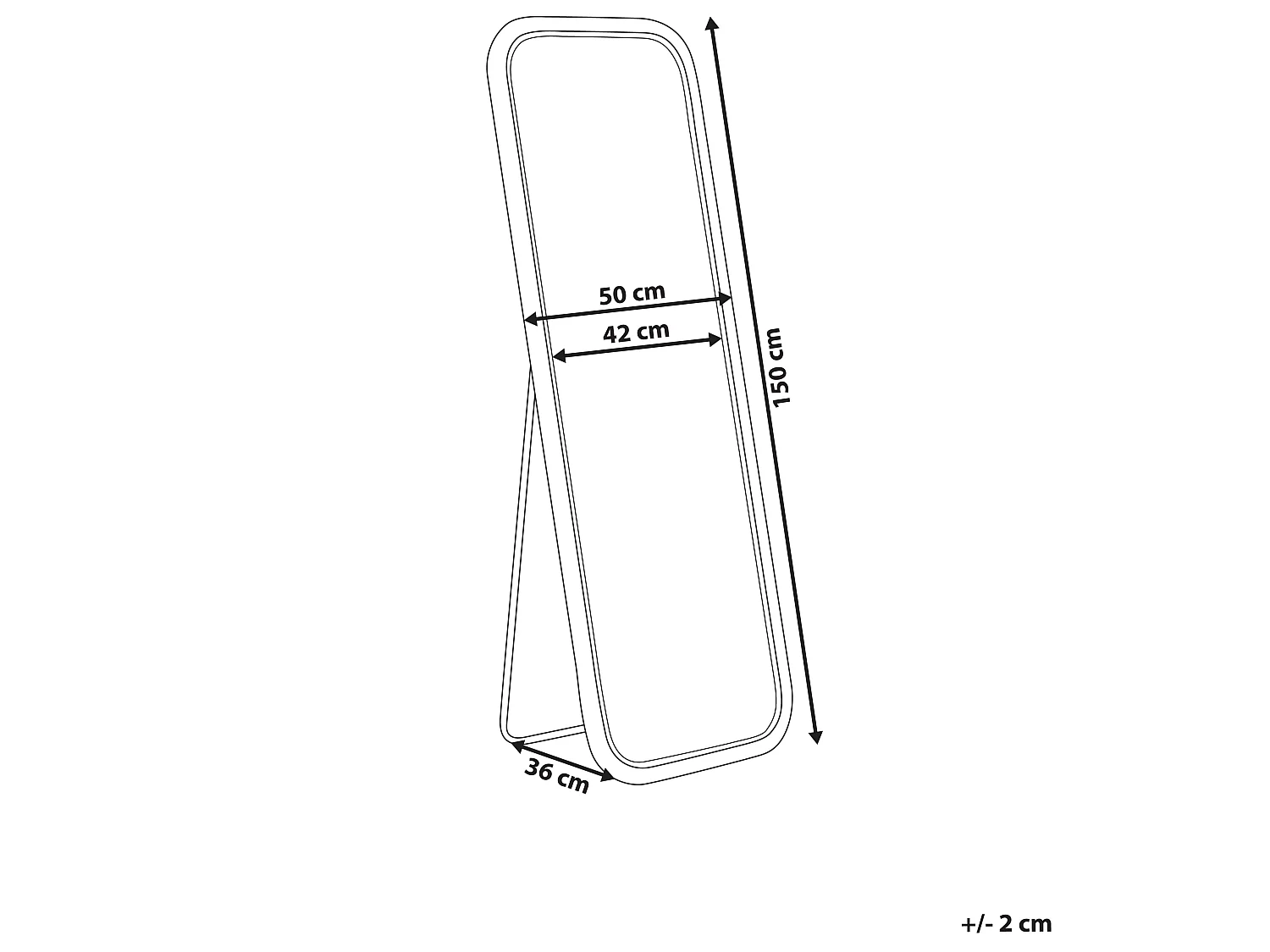 Standing Mirror MALANGE 150 cm Rattan Natural